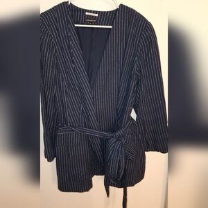 Lane Bryant Blue and white stripe Blazer